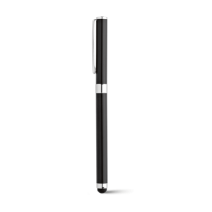 TOUCH. Caneta roller em metal com corpo brilhante e escrita em preto
