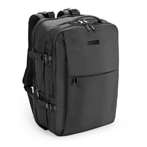 DALLAS PLATE. Mochila de viagem para notebook (17'3") em poliéster reciclado 600D de alta densidade, com compartimento para arrumação (29 L)