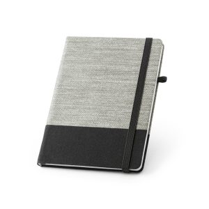 ROUSSEAU II. Caderno A5 de capa dura em palha e algodão canvas, com páginas pautadas