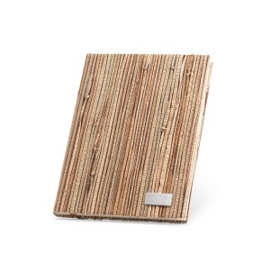 NERUDA II. Caderno A5 de capa dura em palha natural com páginas pautadas recicladas
