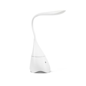 GRAHAM. Luminária de mesa com caixa de som em ABS com 18 LEDs de alto brilho