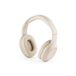 MARCONI. Fones de ouvido wireless dobráveis com autonomia de 13h (400 mAh), em fibra de palha de trigo e ABS
