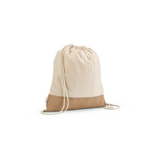MALDIVAS BPACK. Sacola tipo mochila em 70% algodão reciclado e 30% poliéster reciclado (180 g/m²) com base em juta