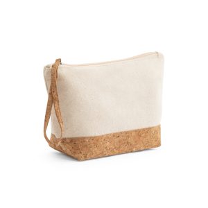 BLANCHETT. Bolsa de cosméticos 100% de algodão (280 g/m²) com detalhes em cortiça
