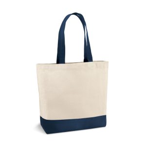EDMONTON. Sacola 100% algodão canvas (280 g/m²) com bolso interior e alças e fundo coloridos