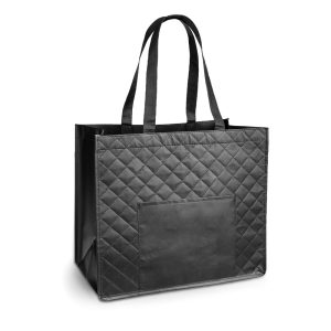 ARLETA. Sacola em non-woven laminado (110 g/m²) com bolso frontal (175 g/m²)