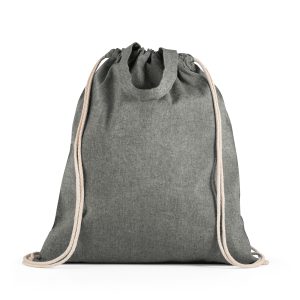 RISSANI. Sacola tipo mochila em 70% algodão reciclado e 30% poliéster reciclado (140g/m²) sem tingimento