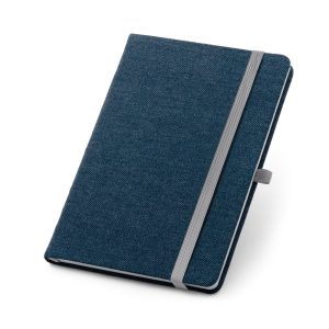 DENIM. Caderno A5 de capa dura em tecido tipo jeans com páginas pautadas