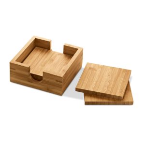GAUTHIER. Conjunto de 4 porta copos em bambu