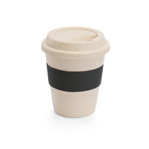 LATTE. Copo de viagem em fibra de bambu (60%) e PP (40%) com tampa (380 mL)