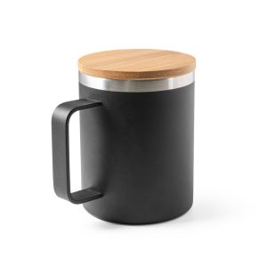 LAUDA. Copo de viagem térmico em aço inox 90% reciclado de parede dupla isolada a vácuo (420 mL)