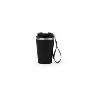 SPITZ. Copo de viagem térmico em aço inox 90% reciclado de parede dupla, com acabamento em mate (440 mL)