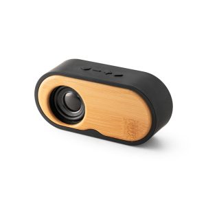 TILLY. Caixa de som portátil com autonomia de 5h (1'200 mAh), em bambu e ABS 100% reciclado
