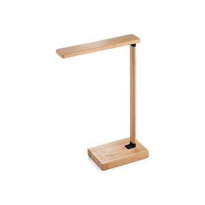 MOREY. Luminária com carregador por indução super-rápido (15W), em bambu