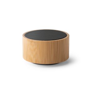 ARBER. Caixa de som portátil com microfone e autonomia de 2h (300 mAh), em bambu e ABS
