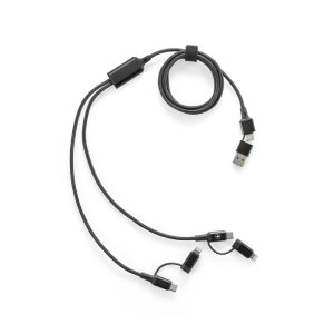 BERTOZZI. Cabo USB super-rápido 6 em 1 em alumínio 20% reciclado e PET 4% reciclado
