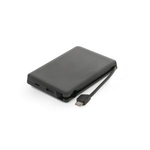 LATTES. Bateria portátil com cabo integrado, em ABS 100% reciclado (10'000 mAh)